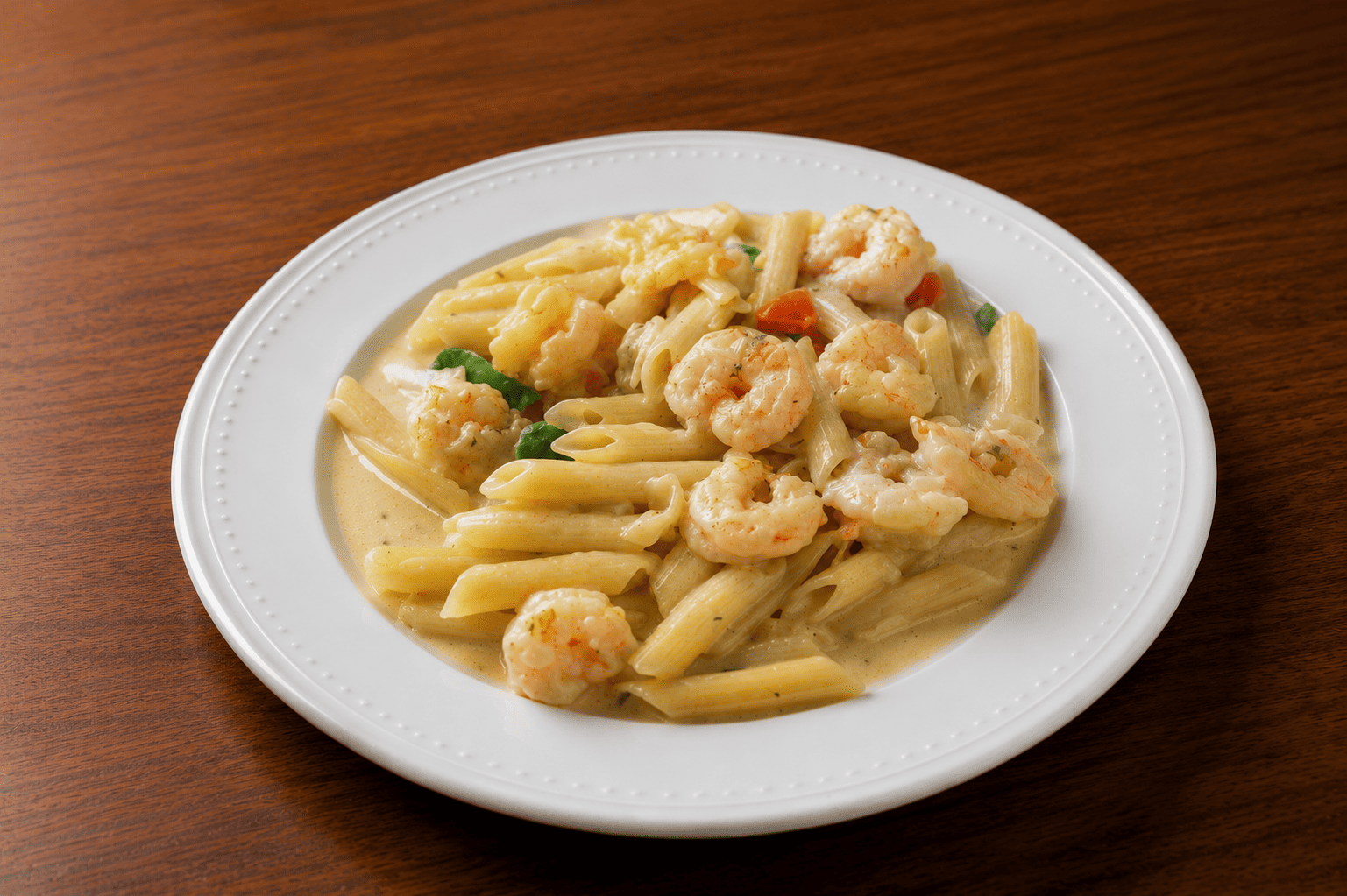 Pasta Alfredo con Camarones